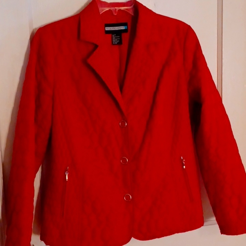 Requirements quilted jacket red women's size small